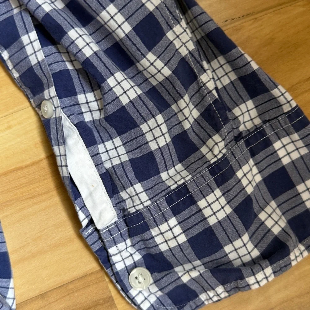 J. Crew Navy and White Checkered Shirt